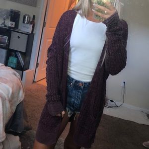 Maroon oversized cardigan